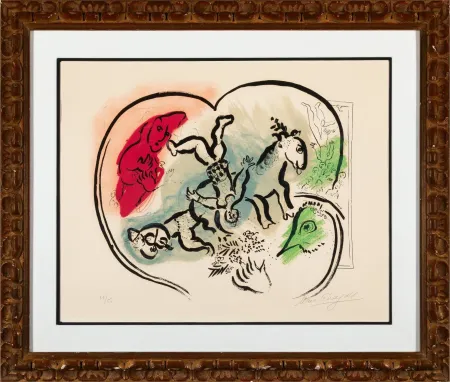 リトグラフ Chagall - Le coeur de cirque (The Heart of the Circus)