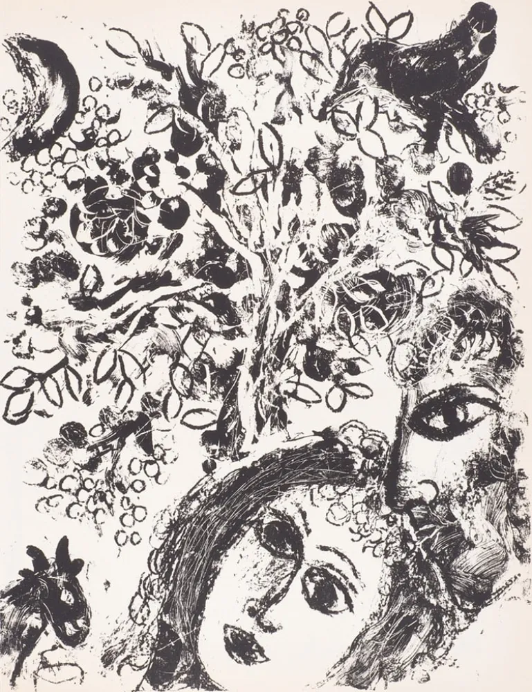 リトグラフ Chagall - Le Couple Devant L’Arbre