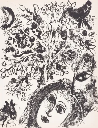 リトグラフ Chagall - Le Couple Devant L’Arbre