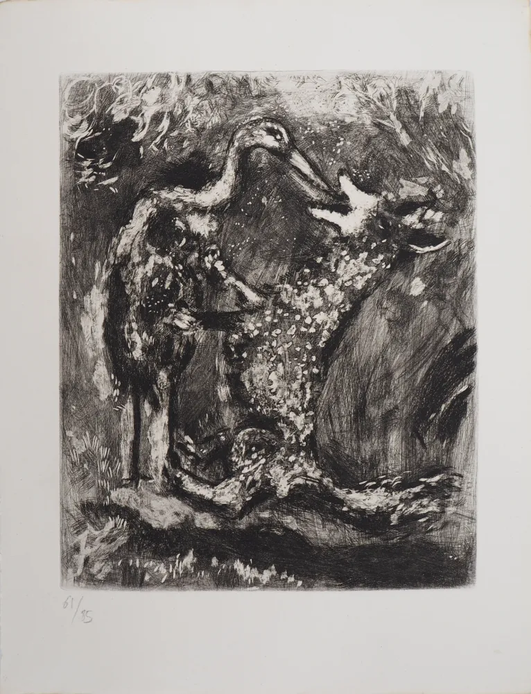 彫版 Chagall - Le loup et la cigogne