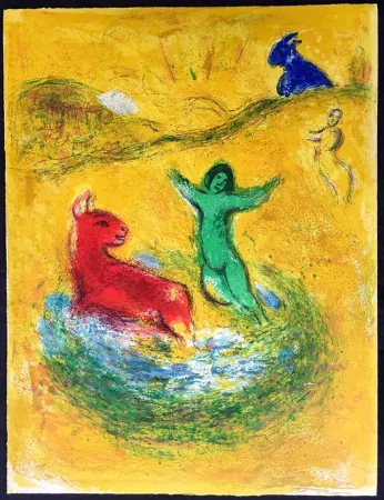 リトグラフ Chagall - LE PIÈGE À LOUP (de la Suite Daphnis & Chloé - 1961)