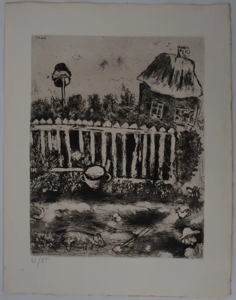 彫版 Chagall - Le Pot de terre et le Pot de fer