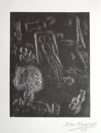 リノリウム彫版 Chagall - L'envol