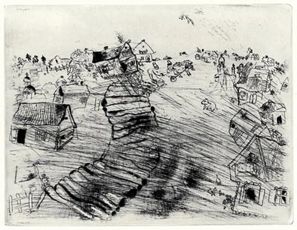 エッチング Chagall - Les Ames Mortes