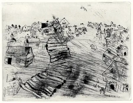 エッチング Chagall - Les Ames Mortes