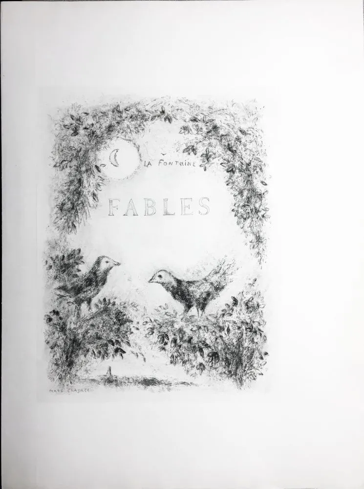 エッチング Chagall - LES FABLES DE LA FONTAINE (Couverture gravée du tome 2). 1952