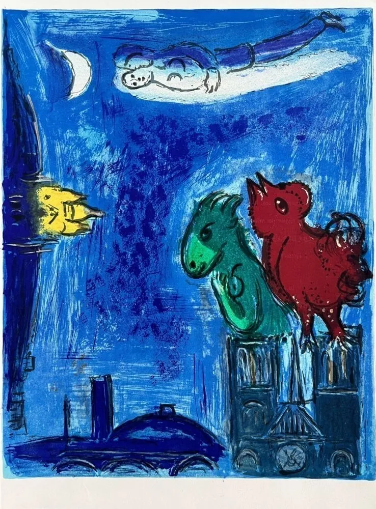 リトグラフ Chagall - Les Monstres de Notre-Dame