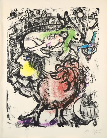 リトグラフ Chagall - Marc Chagall (1887-1985) - Circus Pirouette - Color lithograph on Arches paper - 1961
