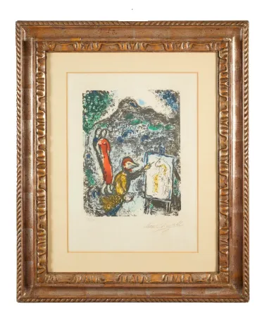 リトグラフ Chagall - Marc Chagall (1887-1985) - Devant St. Jeannet (In front of St. Jeannet) - Coloured lithograph on Arches paper - 1972.