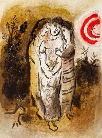 リトグラフ Chagall - Naomi and her Daughters-in-Law