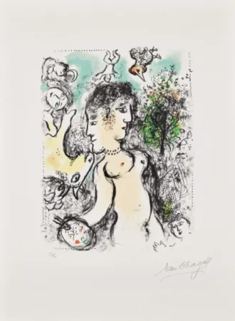 リトグラフ Chagall - Nu au visage double (Nude with a Double Face) (M. 1013)