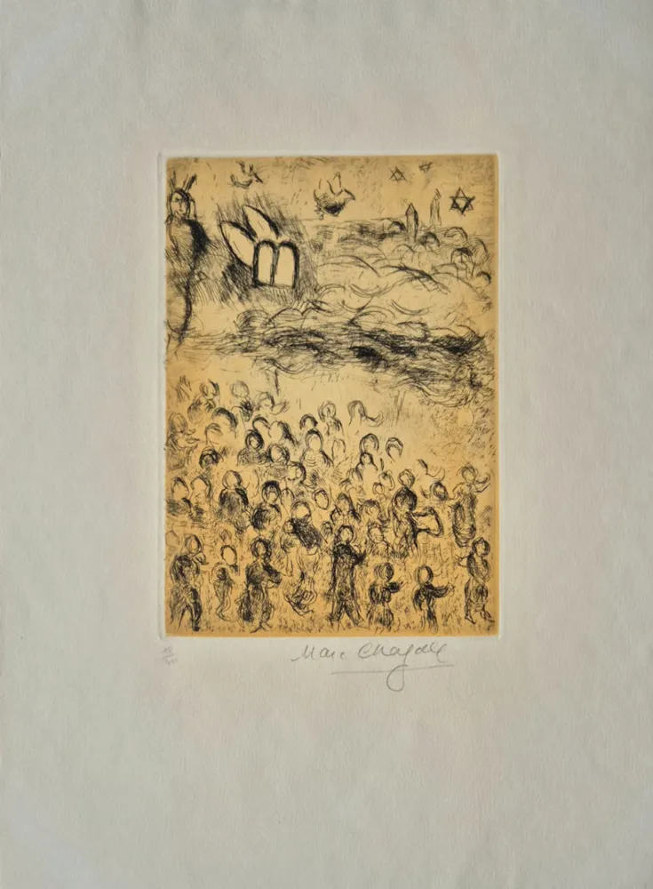 エッチングと　アクチアント Chagall - Plate 26, from Psalms of David