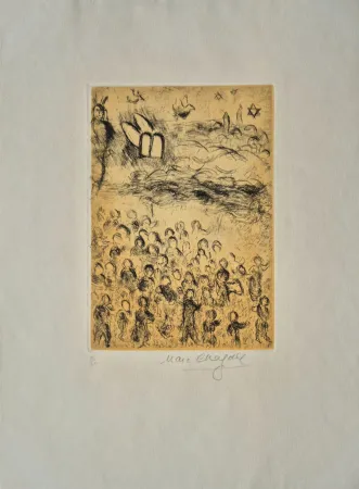 エッチングと　アクチアント Chagall - Plate 26, from Psalms of David