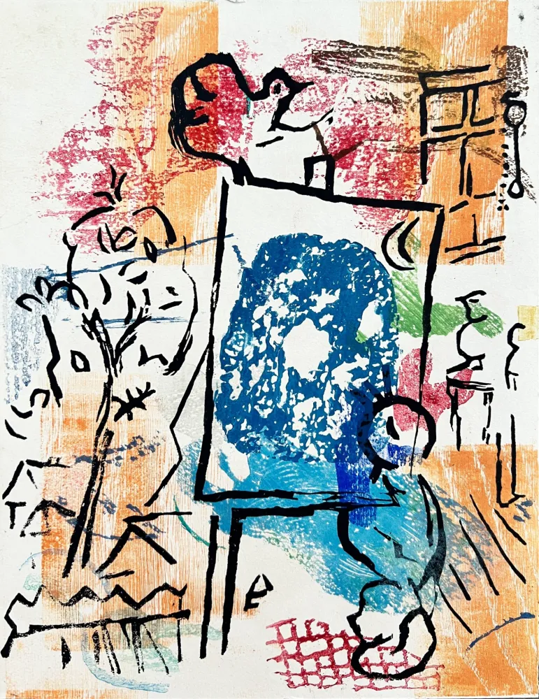 木版 Chagall - Poèmes, Planche II (trial proof)