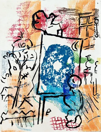 木版 Chagall - Poèmes, Planche II (trial proof)