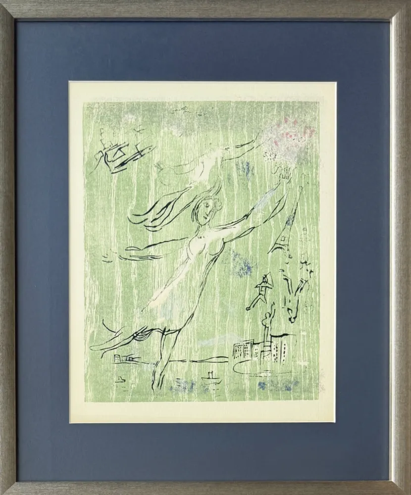 木版 Chagall - Poèmes, Planche IX (trial proof)