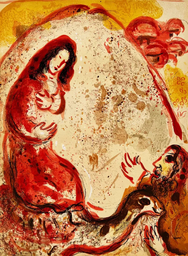 リトグラフ Chagall - Rachel Steals Her Father’s Graven Images