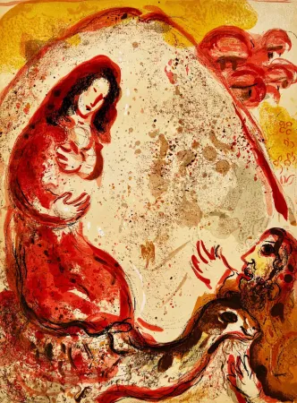 リトグラフ Chagall - Rachel Steals Her Father’s Graven Images