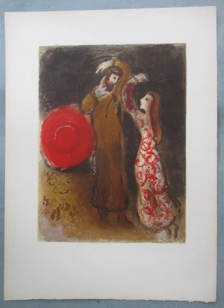 リトグラフ Chagall - Rencontre de Ruth et de Booz, Meeting of Ruth and Boaz