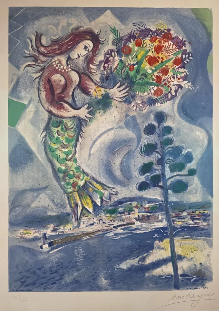 リトグラフ Chagall - Sirène au Pin