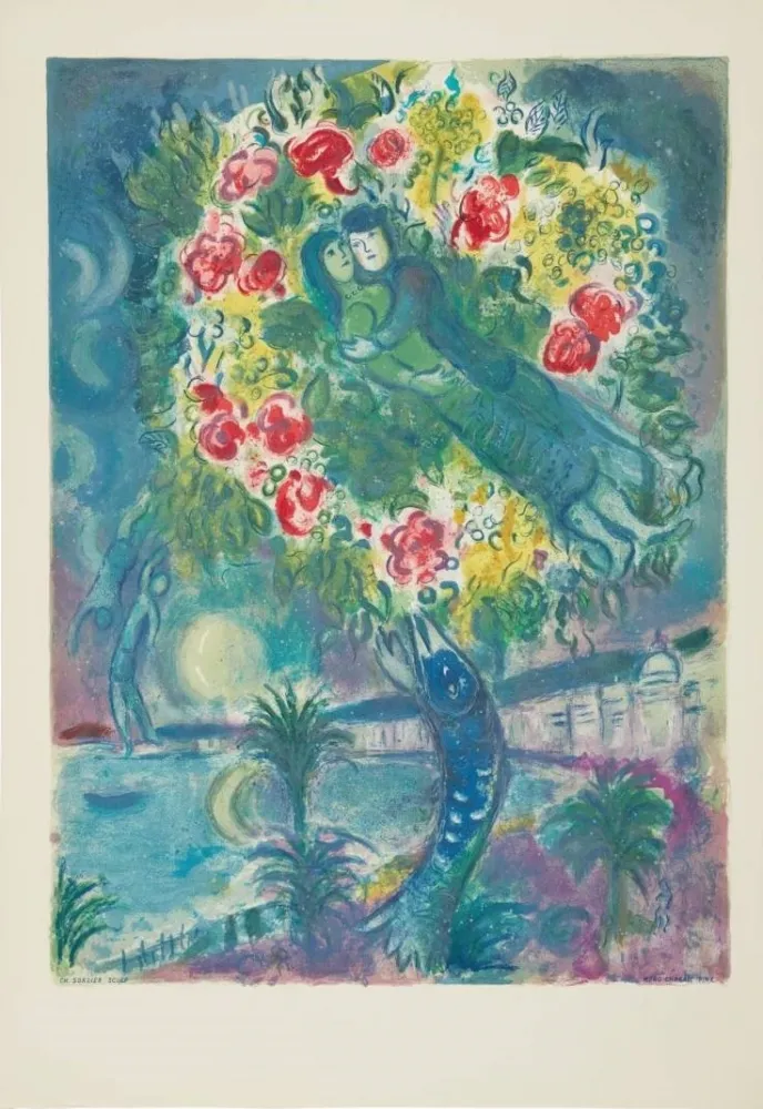 リトグラフ Chagall - Sirène au pin (Sirene with Pine)