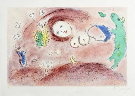 リトグラフ Chagall - Springtime in the Meadow, from Daphnis and Chloe