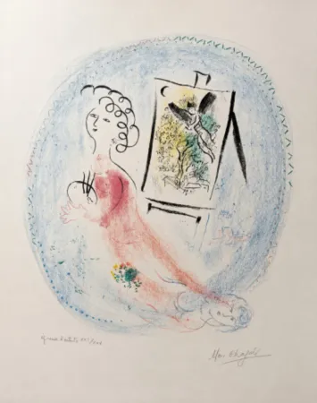 リトグラフ Chagall - The Easel