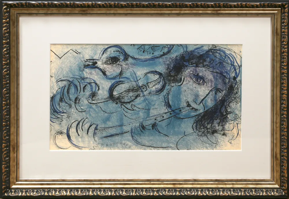 リトグラフ Chagall - The Flute Player