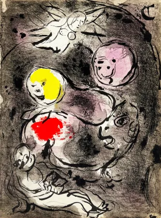 リトグラフ Chagall - The Prophet Daniel in the Lions' Den