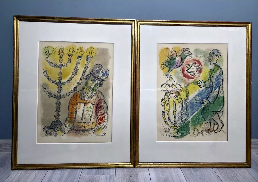 リトグラフ Chagall - The Story of Exodus- 2 Plates 