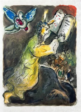 リトグラフ Chagall - Then Moses assembled all the Congregation of the children of Israel, and sayde unto them...