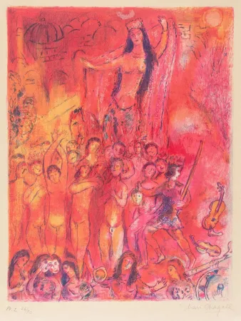 リトグラフ Chagall - They were in Forty Pairs, Thus Numbering Fourscore.., from Four Tales from the Arabian Nights