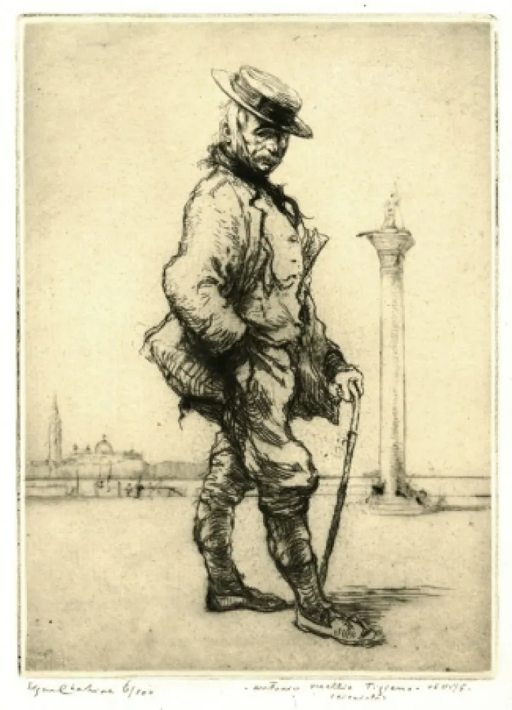 エッチング Chahine - Antonio Vecchio Tiziano, Venise