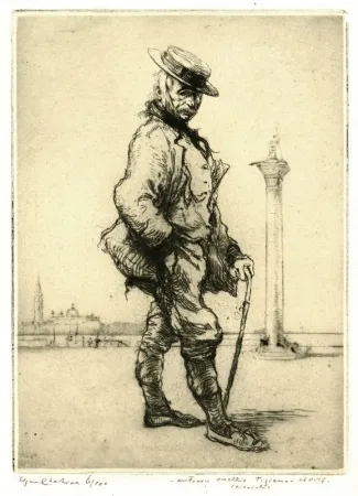 エッチング Chahine - Antonio Vecchio Tiziano, Venise