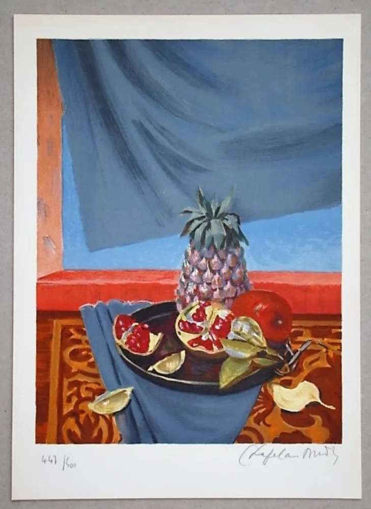 リトグラフ Chapelain-Midy - Nature Morte aux Ananas et Grenades