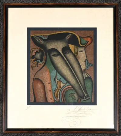 リトグラフ Chemiakin - Gendarme and Rebecca