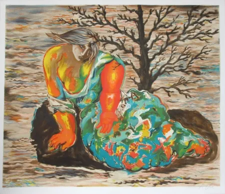 リトグラフ Chia - Seated Woman