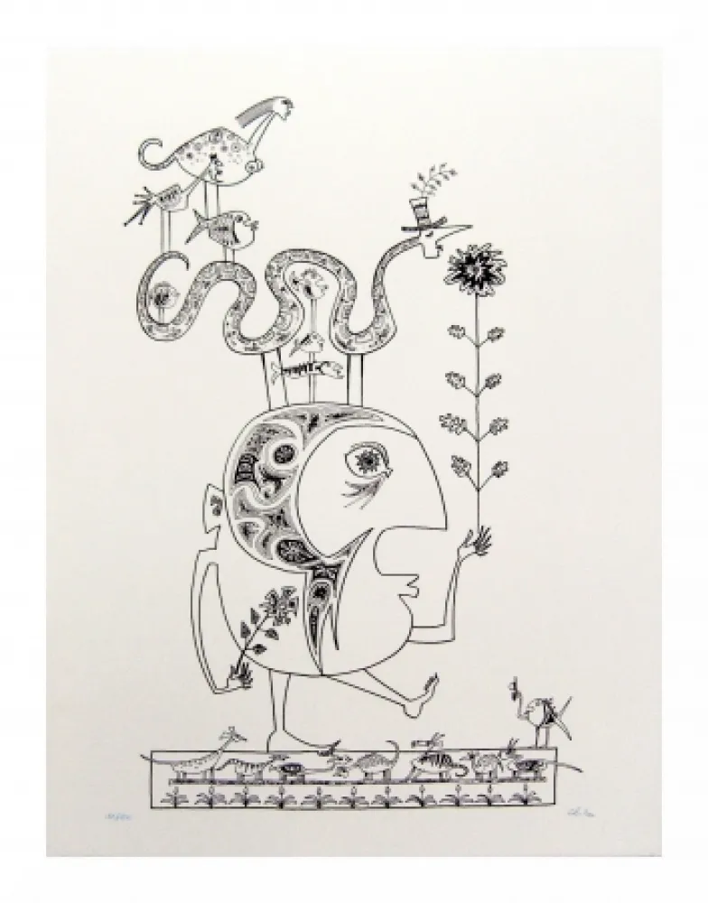 リトグラフ Chica - Hommage à Brauner