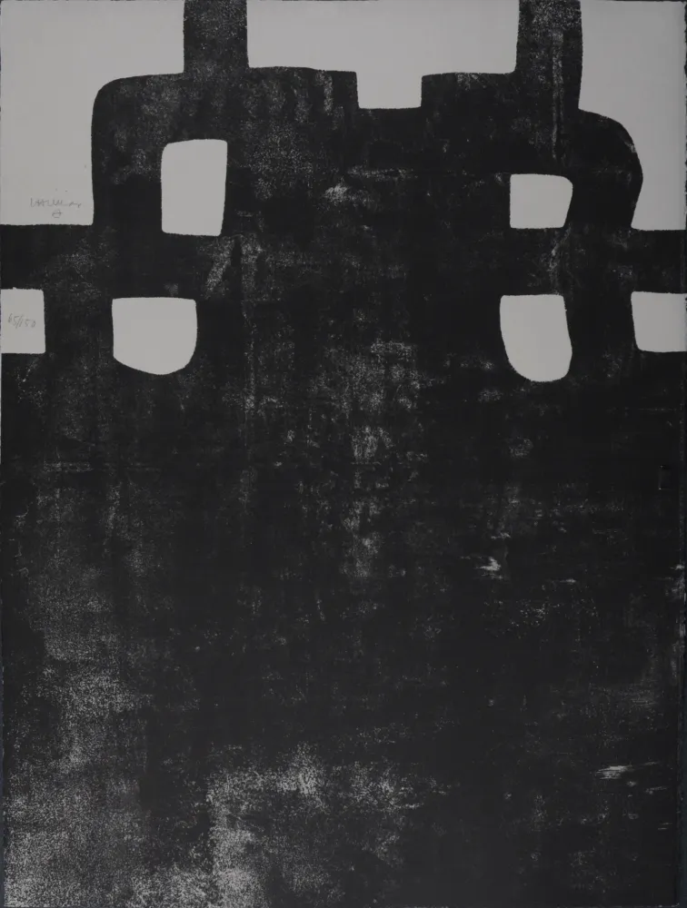 リトグラフ Chillida - Gurutze Gorria III. 1984 - Hand-signed!