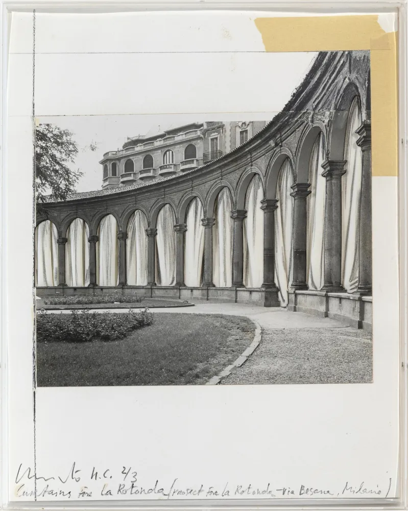 シルクスクリーン Christo - Curtains for La Rotonda