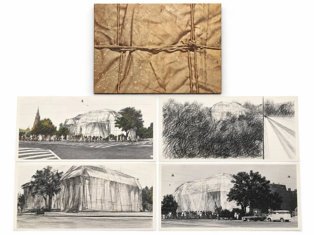 シルクスクリーン Christo & Jeanne-Claude - Wrapped Kunsthalle Bern, Project (complete portfolio of four)
