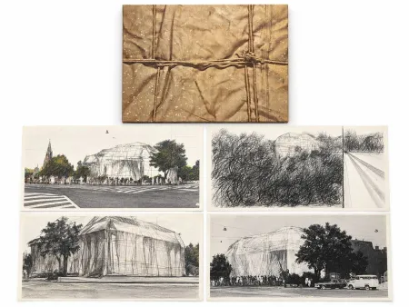 シルクスクリーン Christo & Jeanne-Claude - Wrapped Kunsthalle Bern, Project (complete portfolio of four)