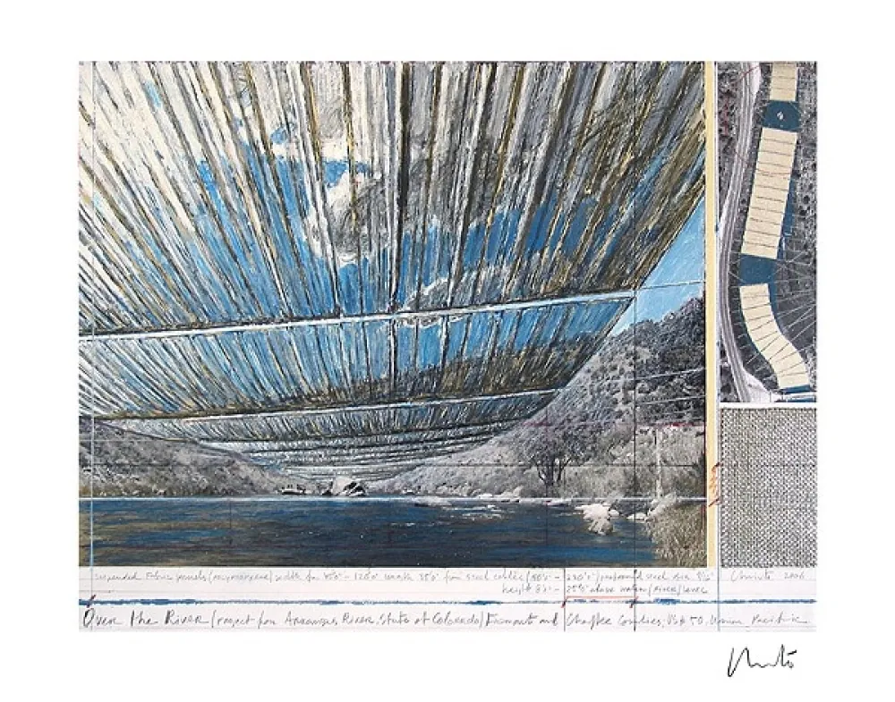 リトグラフ Christo - Over The Arkansas River, Project U