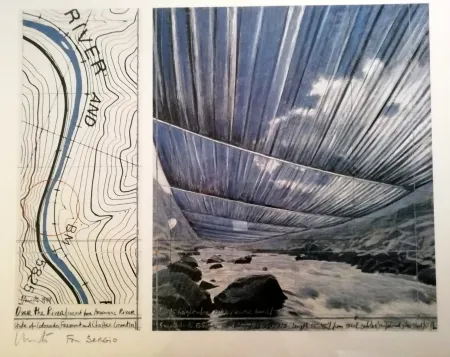 掲示 Christo - Over the river (Project for Arkansas River)  signed lithographic poster