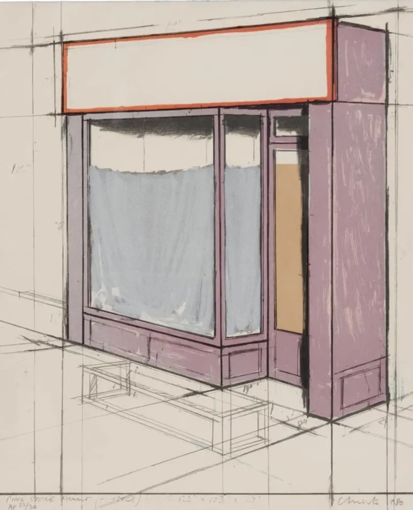 多数の Christo - Pink Store Front, Project (from Marginalia)