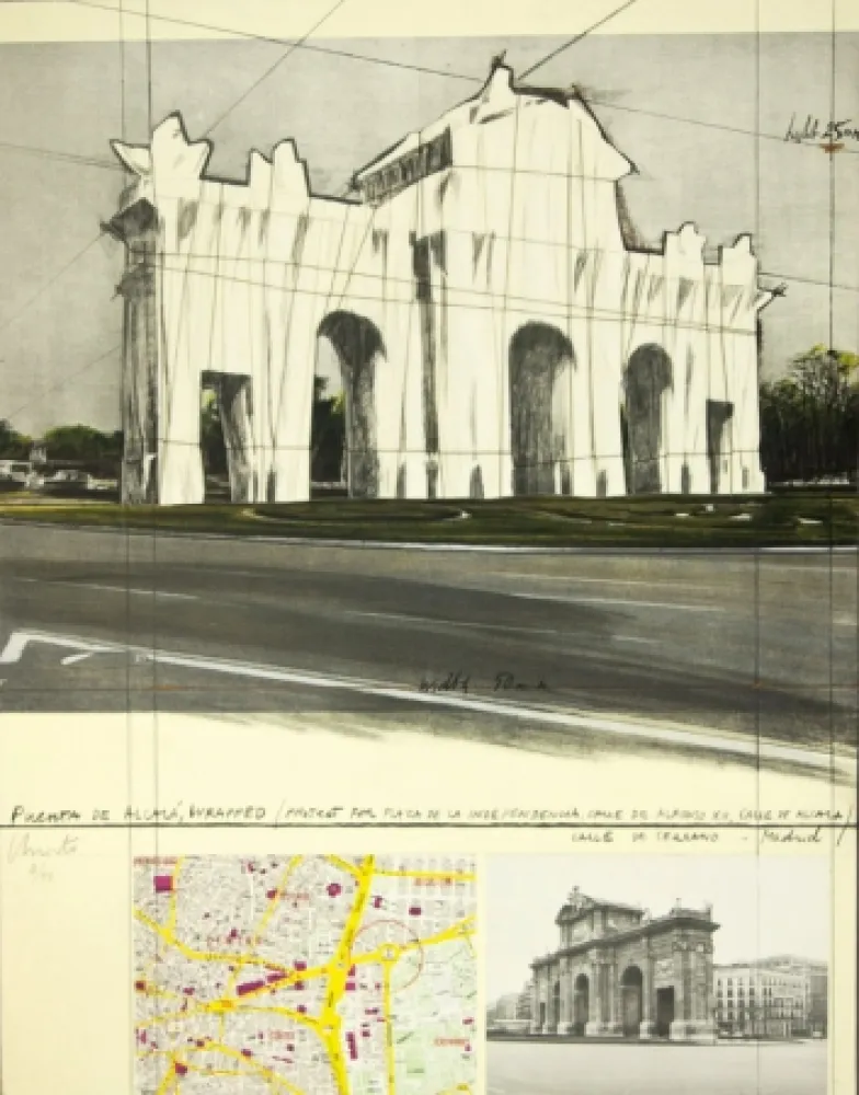 リトグラフ Christo - Puerta de Alcalá, Wrapped, Project for Madrid (Schellman 107)