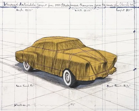 リトグラフ Christo - Wrapped Automobile, Project for Studebaker