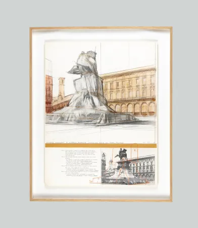 リトグラフ Christo - Wrapped Monument to Vittorio Emanuele, Project for Piazza del Duomo, Milan