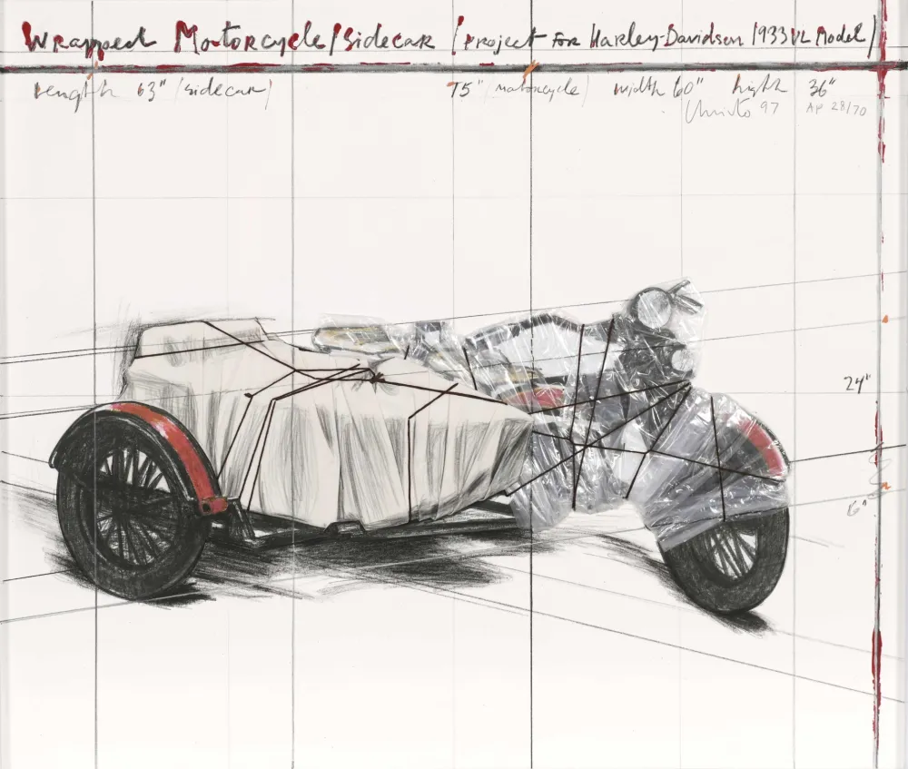 多数の Christo - Wrapped Motorcycle/Side Car, Project for Harley Davidson 1933 VL Model