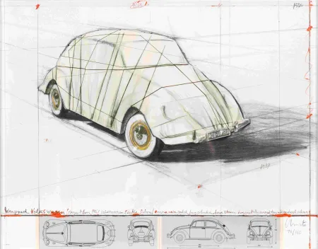 シルクスクリーン Christo - Wrapped Volkswagen, Project for 1961 Volkswagen Beetle Saloon